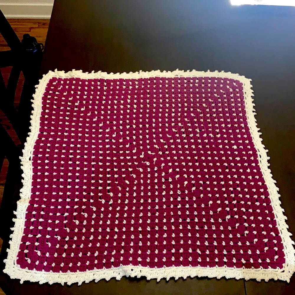 Home made crochet blanket.